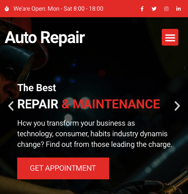Auto Repair - Web Templates